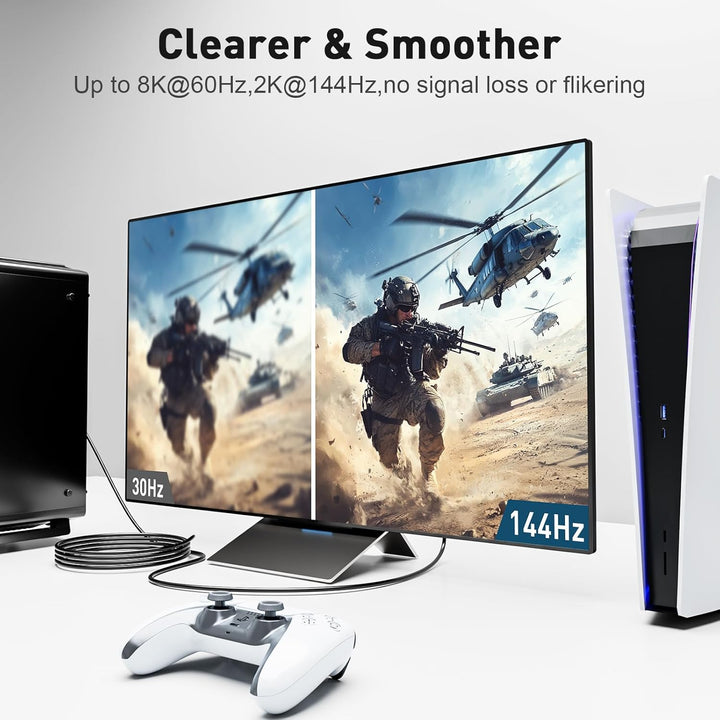 8K HDMI Glasfaserkabel 30M, HDMI 2.1 Kabel 48Gbps Ultra High Speed,In Wall CL3 Rated,AOC 8K@60Hz,4K@