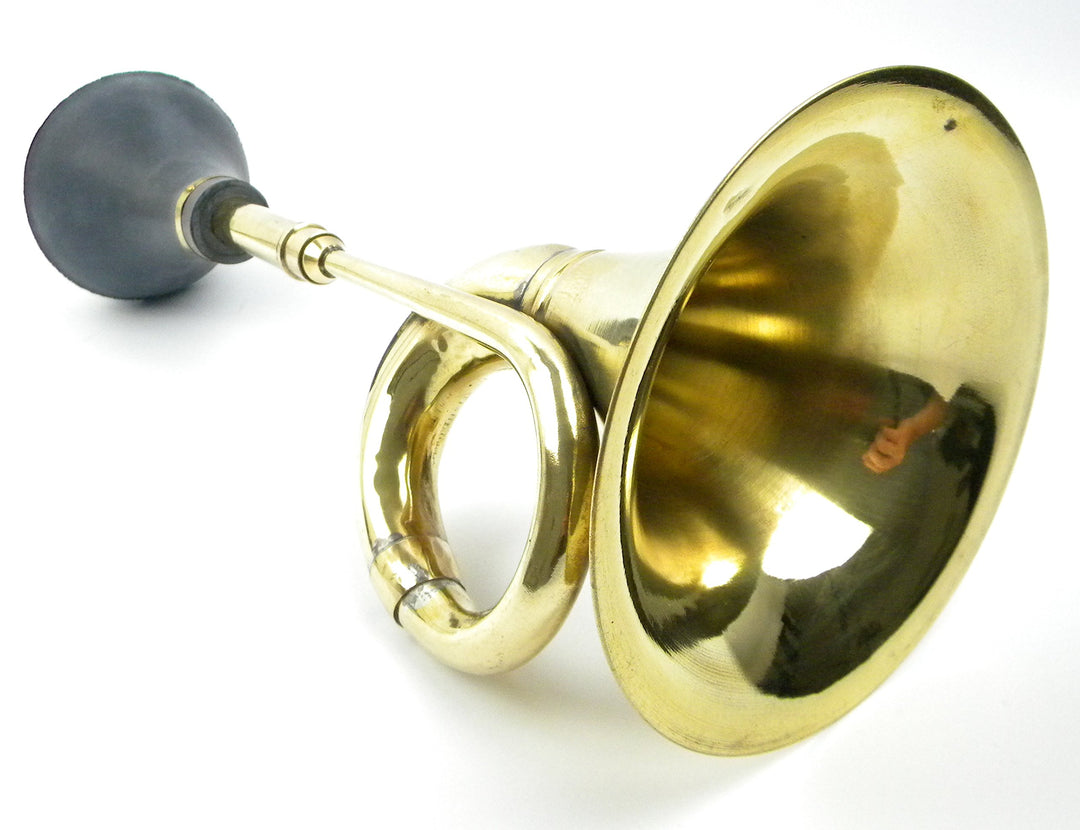 Oldtimer Hupe Nostalgie Ballhupe Tröte Messing poliert Autohorn Fanhupe Handhupe