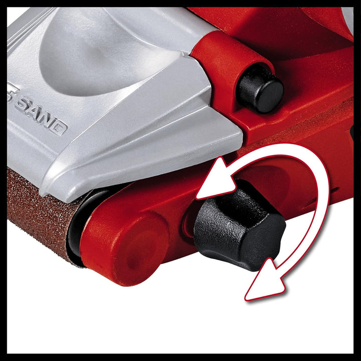Einhell Bandschleifer TE-BS 8540 E (850 W, Drehzahl-Elektronik, 75x140 mm Schleiffläche, werkzeuglos