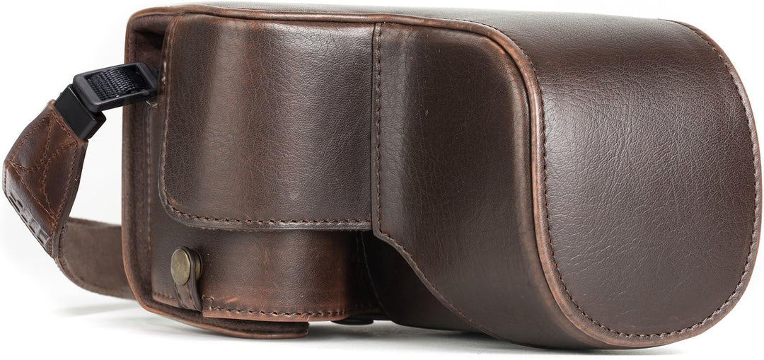 MegaGear MG1015 Ever Ready Leder Kameratasche mit Trageriemen kompatibel mit Sony Alpha A6500 (bis z