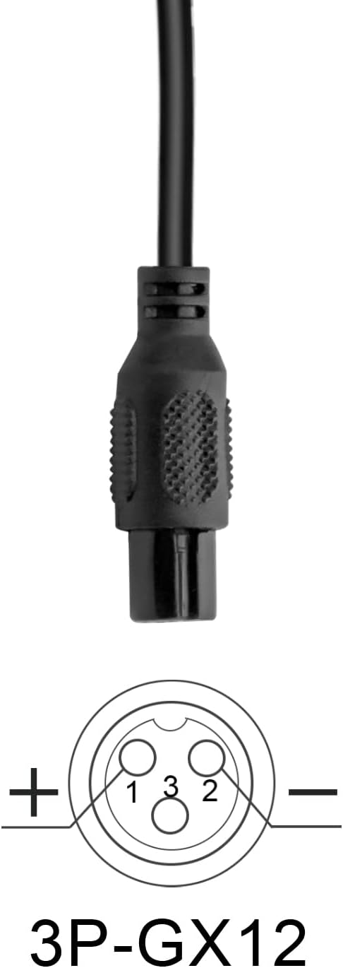 Hauteook 54.6V 2A Li-Ion Ladegerät mit DC Kopf, 3 Pin XLR, 3P GX16, 3P GX12, 3P Plug Netzadapter, D-