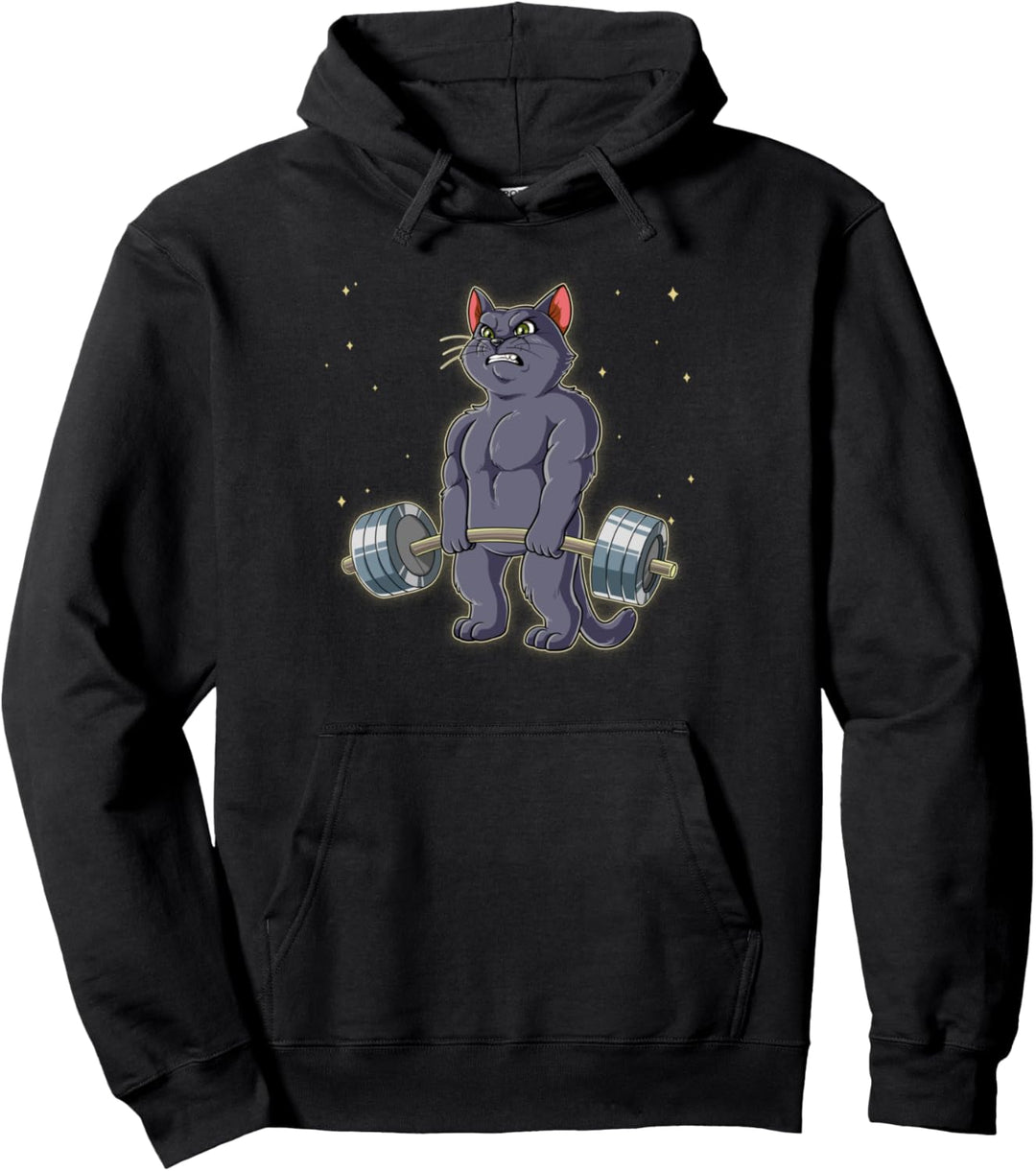 Katze Gym Gewichtstraining Deadlift Pullover Hoodie