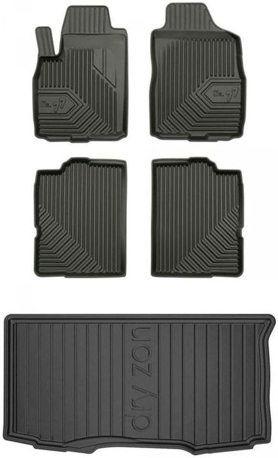 M MOTOS Satz Gummifussmatten und Kofferraummatten für FIAT Panda II 2003-2012 Verbessern Sie Ihren R