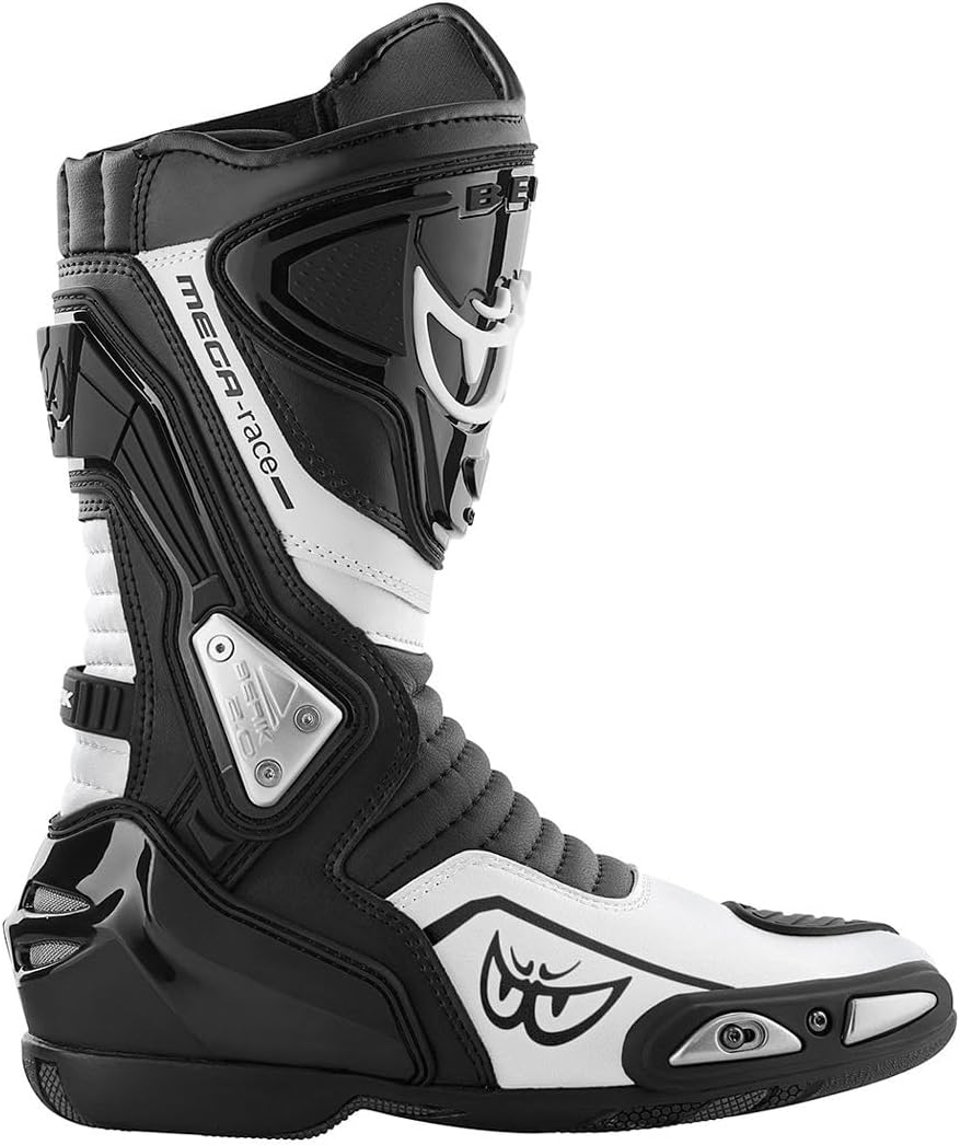 Berik Donington Motorradstiefel, schwarz/weiss, 37 Schwarz Weiss 37 EU, Schwarz Weiss 37 EU