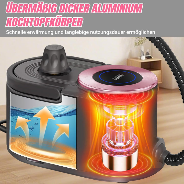 2000W Dampfreiniger, 5Bar Hochdruck Dampfreiniger Handgerät, Steam Cleaner mit 11 Zubehör, 40Min Lau