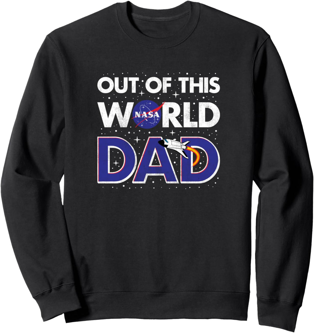 Trendy NASA Out Of This World Dad Stars With Spaceship Logo Sweatshirt