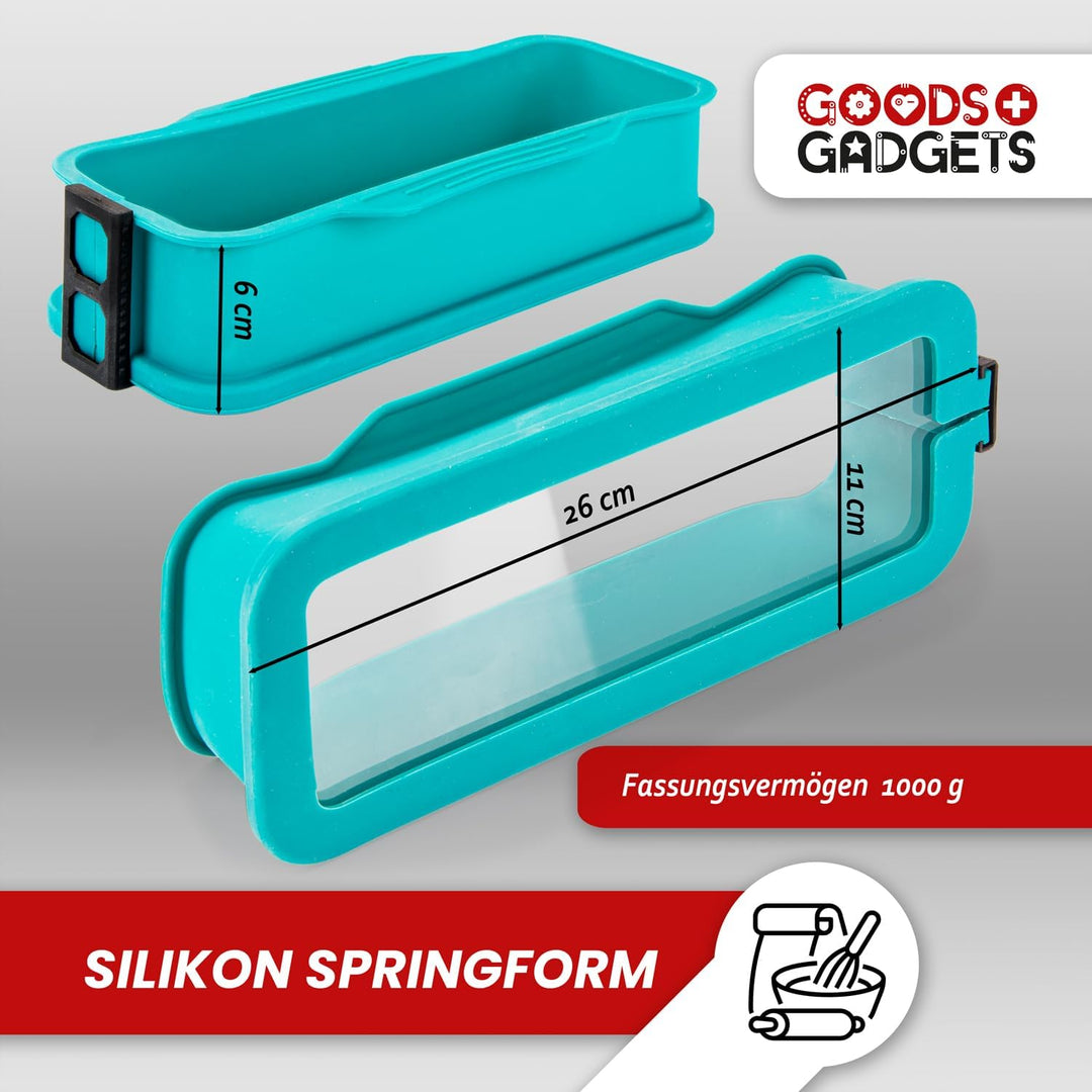 GOODS+GADGETS Silikon Springform Antihaftbeschichtete Kuchen Backform (Kastenform), Kastenform