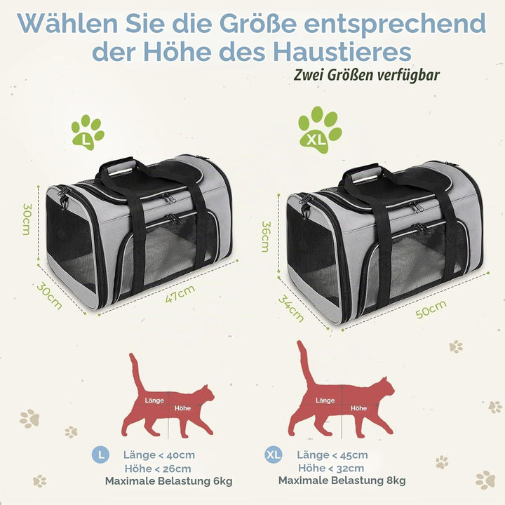 Bibykivn Transporttasche für Katze Hund, Katzentransportbox, Hundebox Faltbar Hundetasche Transportt