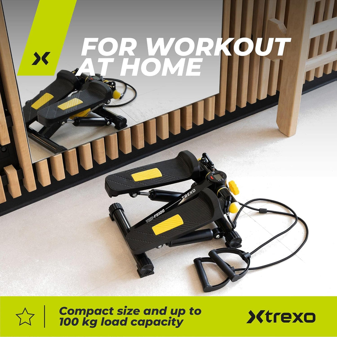XTREXO Fitness Stepper für Zuhause | Einstellbare Pedalhöhe und Widerstand, Gut ablesbares Display,