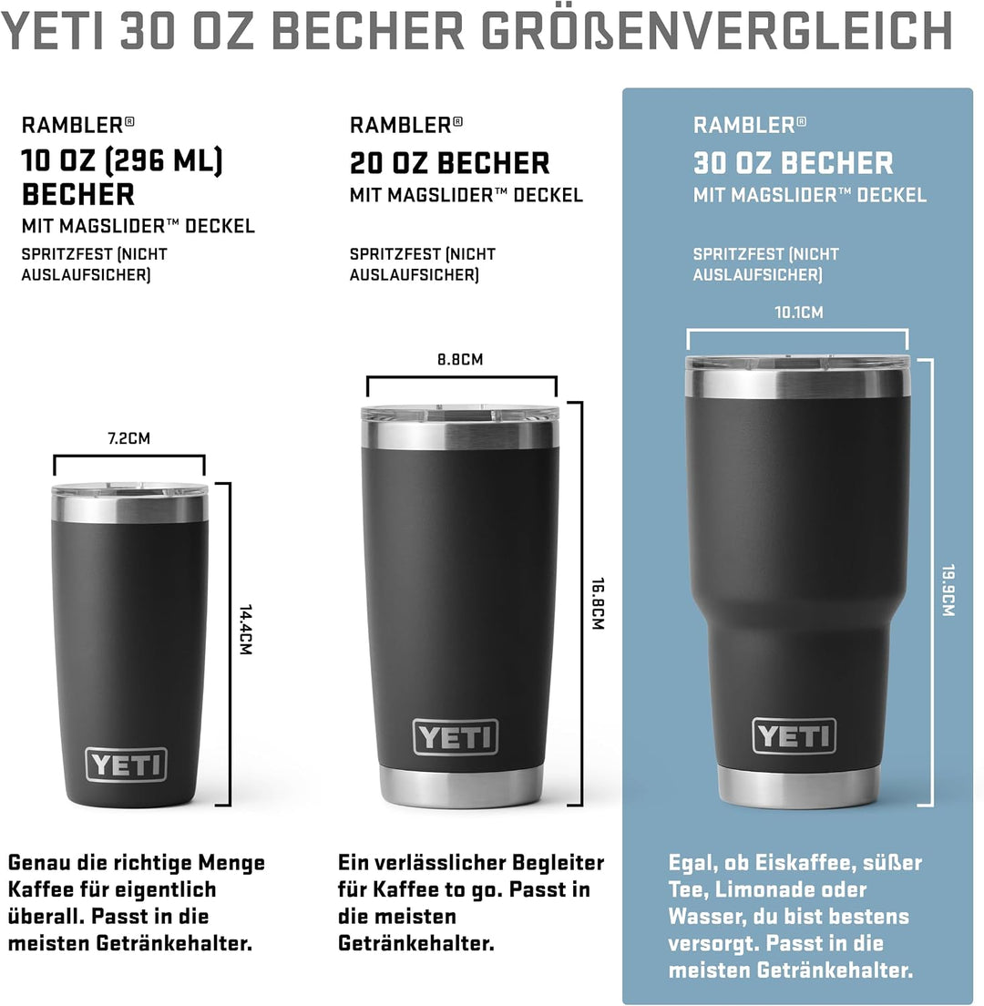 YETI Ramble Becher Mit MagSlider Deckel, Big Wave Blue, 30 oz (887 ml), Big Wave Blue