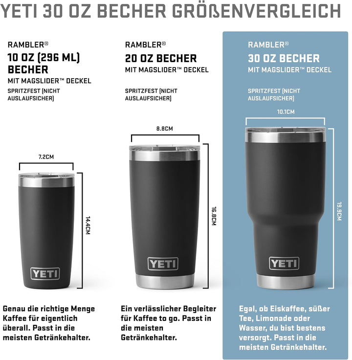 YETI Ramble Becher Mit MagSlider Deckel, Big Wave Blue, 30 oz (887 ml), Big Wave Blue