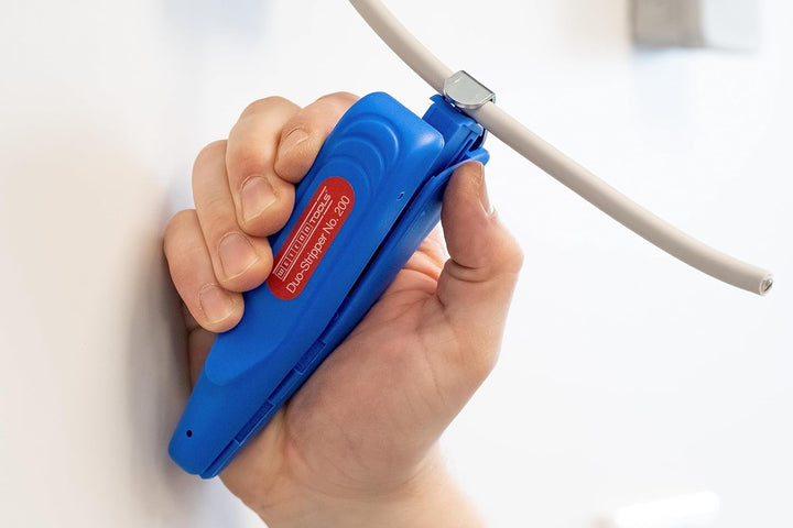 WEICON TOOLS Duo-Stripper No.200 zum Entmanteln & Abisolieren von Kabeln & Leitern, Blau/Rot, 160mm