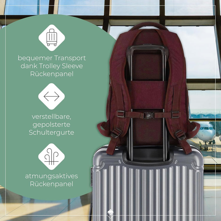 Travelite Handgepäck Rucksack, Laptop Rucksack 15,6 Zoll, BASICS, Daypack, Tagesrucksack mit vielen