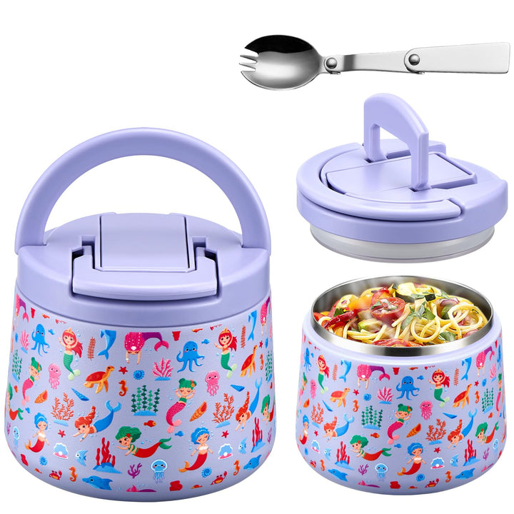 Itslife Thermobehälter für Essen 420ml, Warmhaltebehälter Essen Edelstahl mit Deckel und Löffel, The