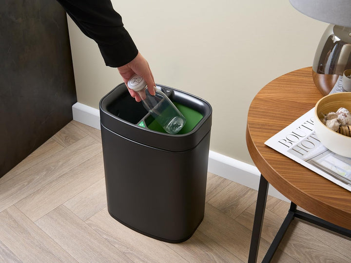 Corby Newport Doppel-Recyclingbehälter in Schwarz, Schwarz
