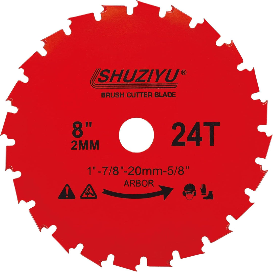 LSHUZIYU 200x2mm-24T, 2 Stück, 25.4mm Dorn mit Adapter 22.23-20-16mm, Mulchmesser-Klinge, Freischnei