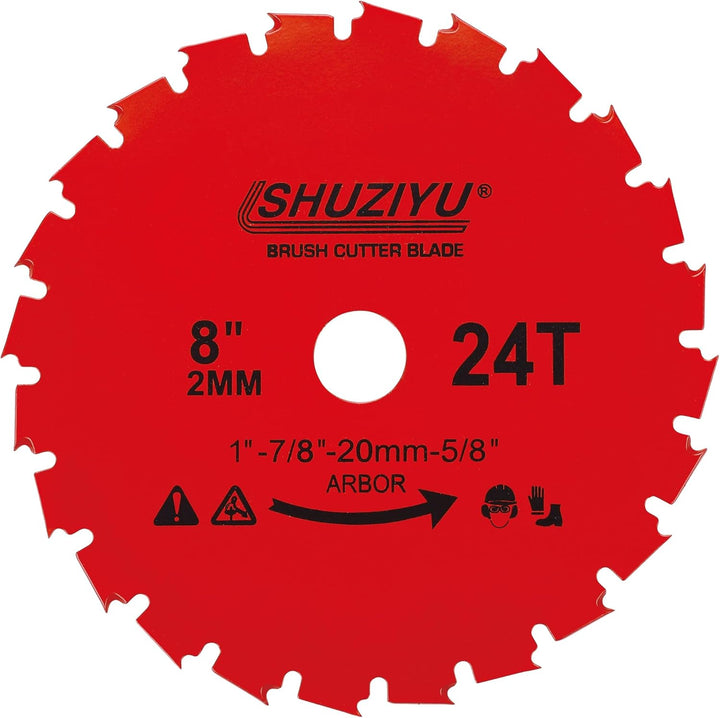 LSHUZIYU 200x2mm-24T, 2 Stück, 25.4mm Dorn mit Adapter 22.23-20-16mm, Mulchmesser-Klinge, Freischnei