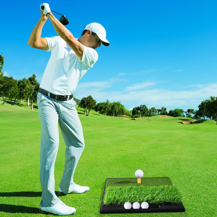 Golf Abschlagmatte 51 x 40 cm,Golf Übungsmatte mit 4 Golfbällen & Zubehör für Zuhause Indoor Outdoor