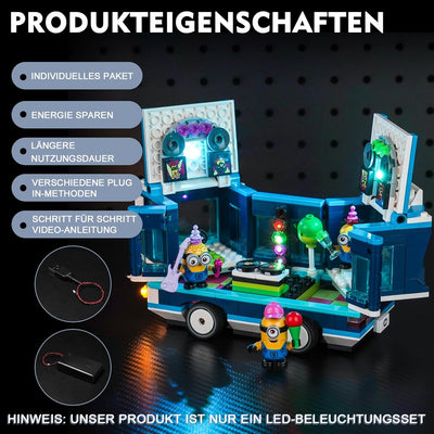 Led Licht Set für Lego Minions' Music Party Bus 75581 (Kein Lego), Dekorationsbeleuchtungsset für Le