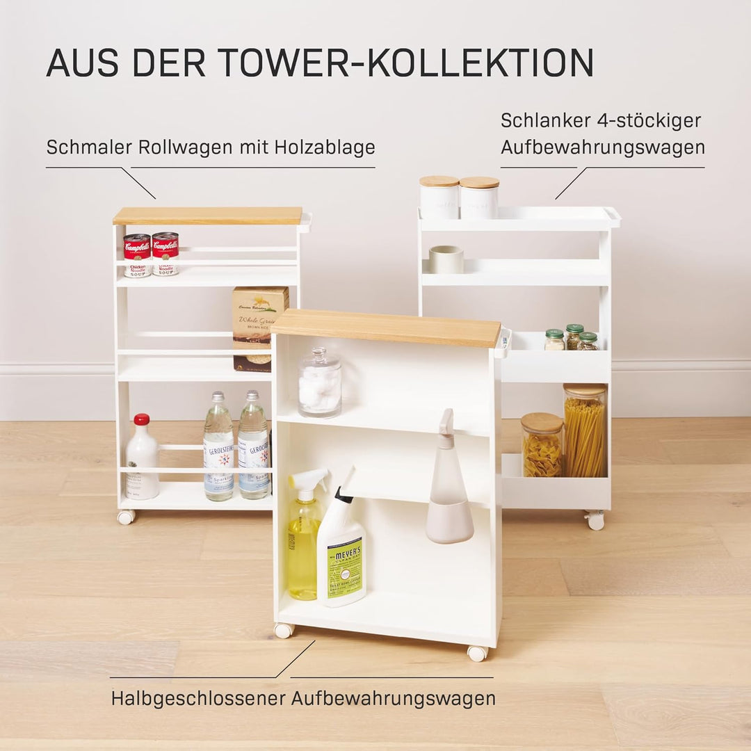 Semi-Closed storage cart - Tower - white Weiss, Weiss