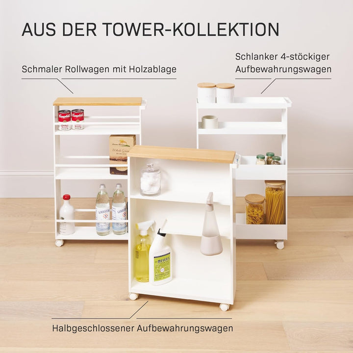 Semi-Closed storage cart - Tower - white Weiss, Weiss