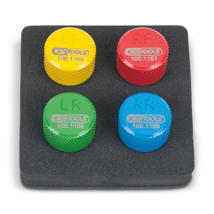 KS Tools 100.1185 RDKS / TPMS Reifenentlüfter-Satz, 4-tlg.