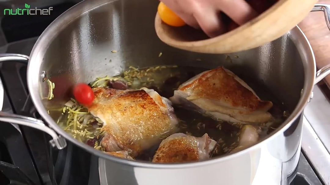 NutriChef NCSP20 Edelstahl-Suppentopf – 18/8 lebensmittelechter Edelstahl, strapazierfähig, Induktio