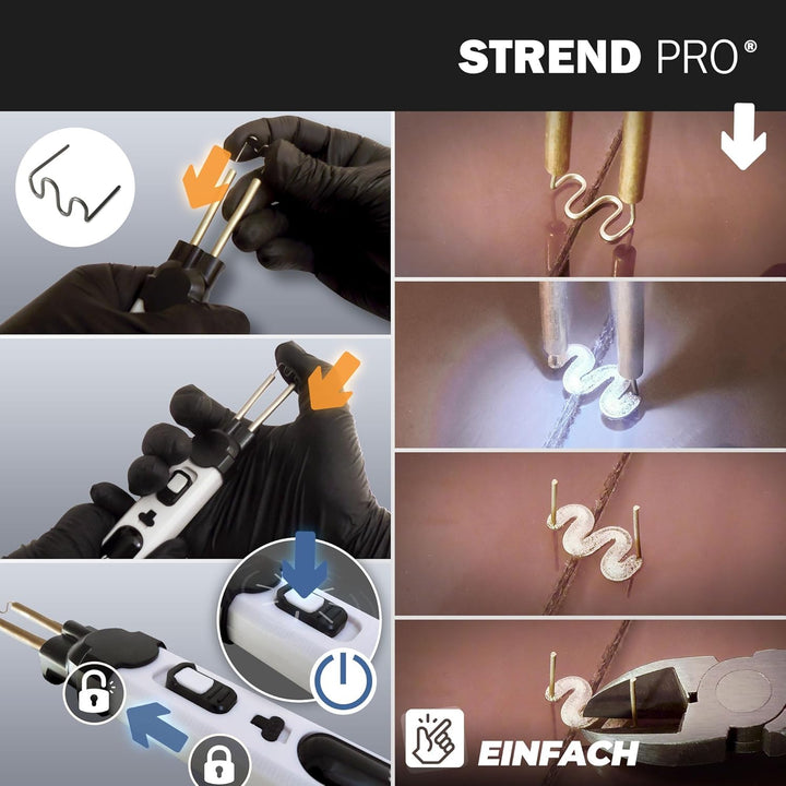 STREND PRO Kunststoff Schweissgerät Akku | Kunststoff Reparaturset mit 300PCS Heftklammern, Plastik