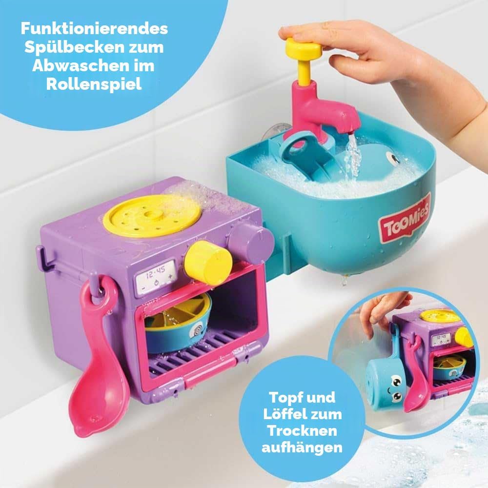 Toomies Bubble &amp; Bake Badewannen Küche, Baby Badespielzeug, Wasserspielzeug, Badespielzeug für Klein