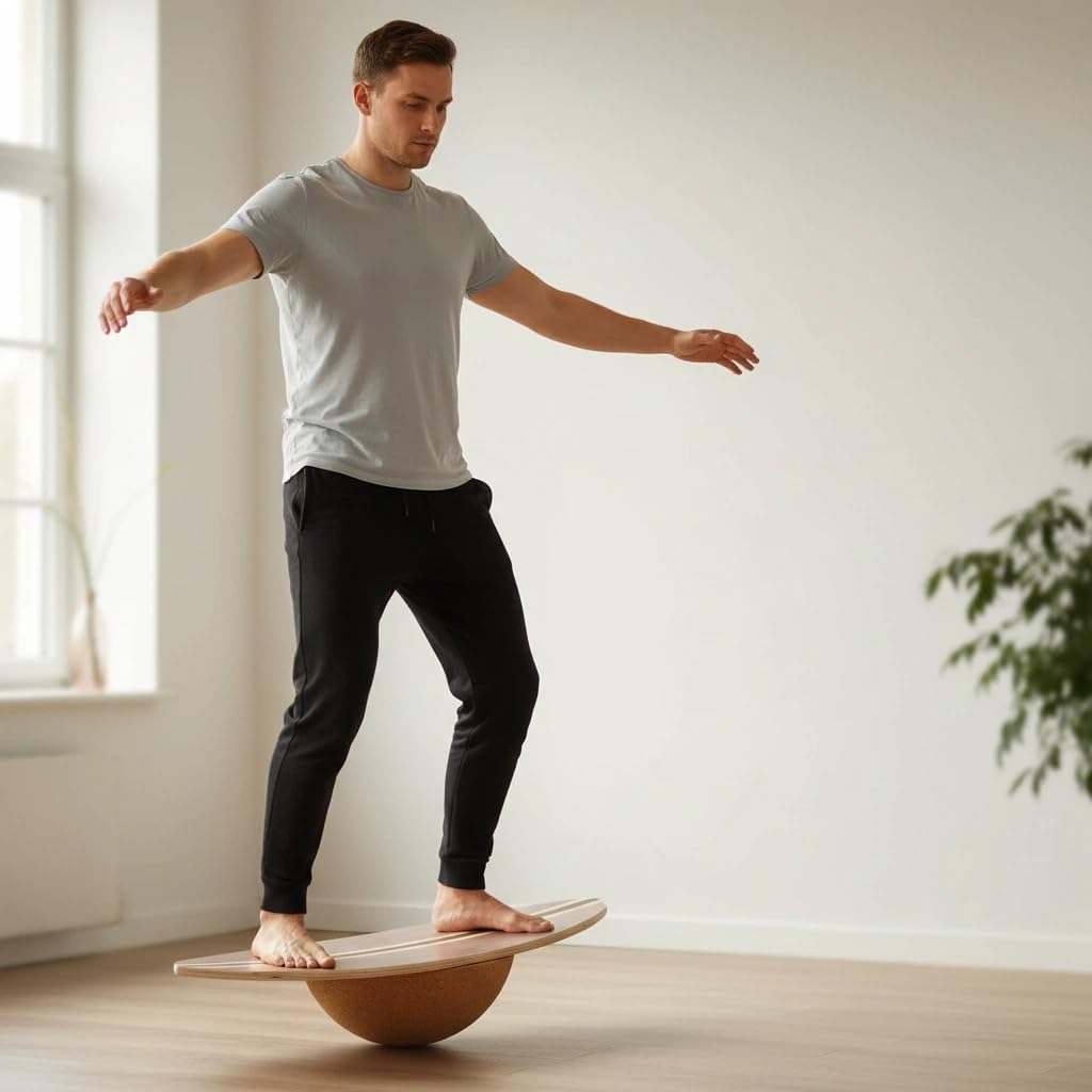 Kork Balance-Trainingshalbkugel 30cm Durchmesser 10cm Höhe Antirutsch-Design für Balance Board/Reha-