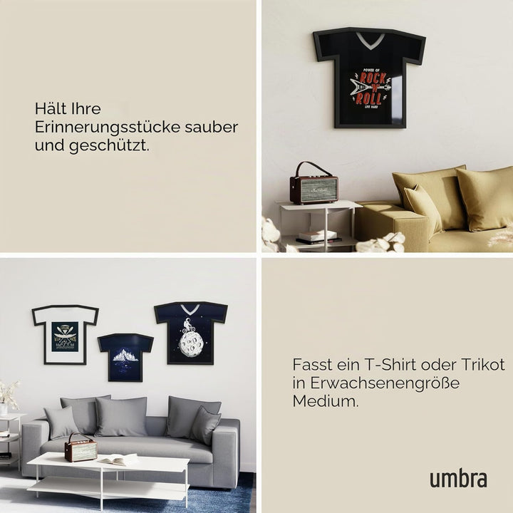 Umbra T-Frame Trikotrahmen - Bilderrahmen für T-Shirts und Fussballtrikots für Erwachsene bis Grösse