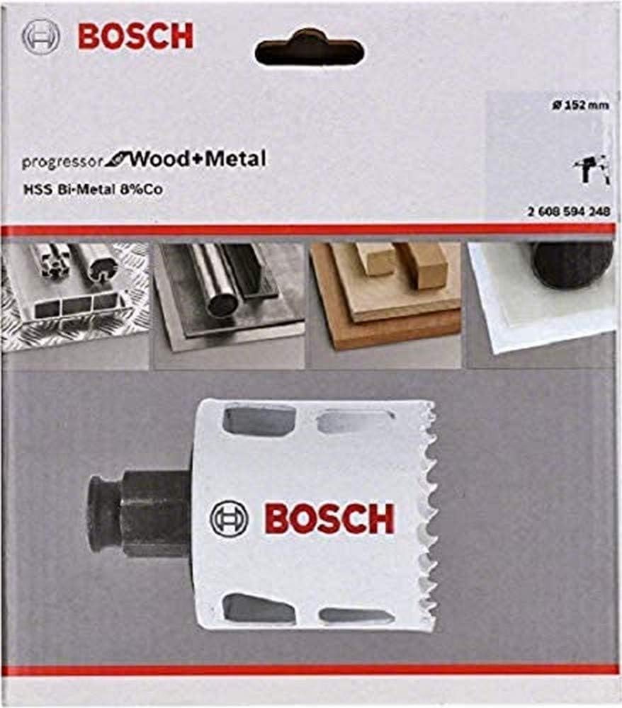 Bosch Professional Lochsäge Progressor for Wood & Metal (Holz und Metall, Ø 152 mm) + 1x Power Chang