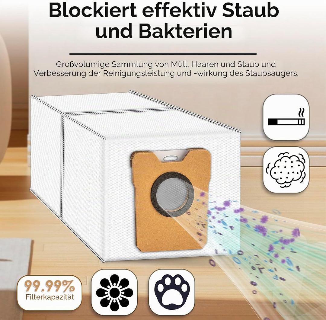 (12 Stück) Omni C20 C10 Ersatz Staubbeutel für Eufy Omni C20 C10 Saugroboter Absaugstation, Filterbe