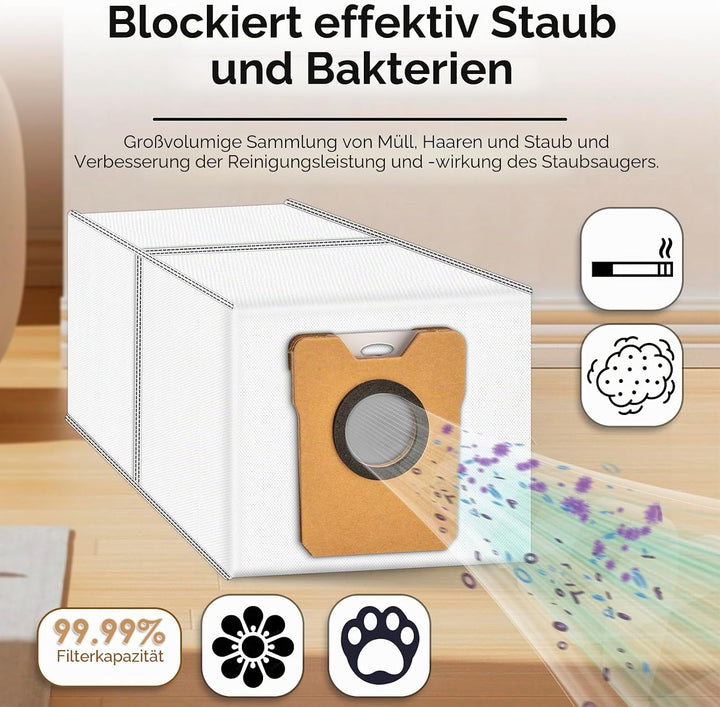 (12 Stück) Omni C20 C10 Ersatz Staubbeutel für Eufy Omni C20 C10 Saugroboter Absaugstation, Filterbe