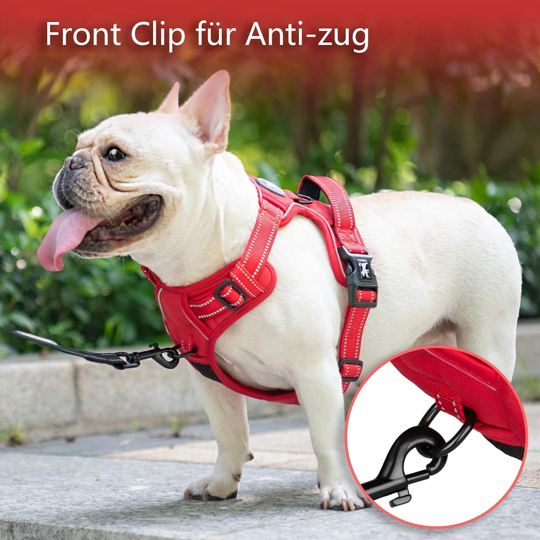 PoyPet Hundegeschirr ohne Zug, Reflektierendes Hundegeschirr für mittelgrosse Hunde ohne Würgen, ver