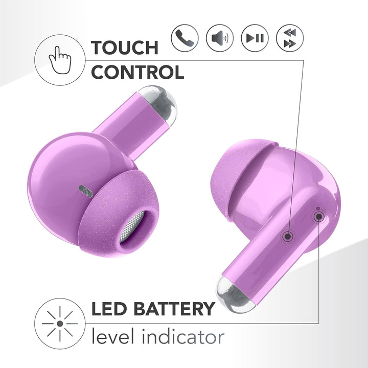 Music Sound Drift Bluetooth In-Ear-Kopfhörer kabellos mit kompaktem, farbenfrohem Case, Auto-Pairing