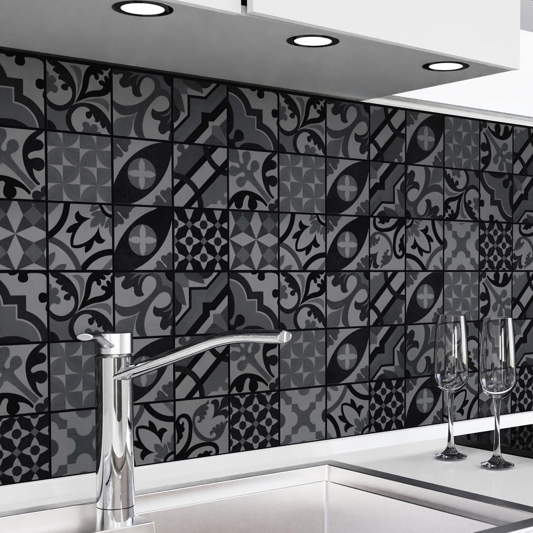 danario Küchenrückwand selbstklebend - Matt - Spritzschutz Küche - versteifte PET Folie - 0,4 mm - M