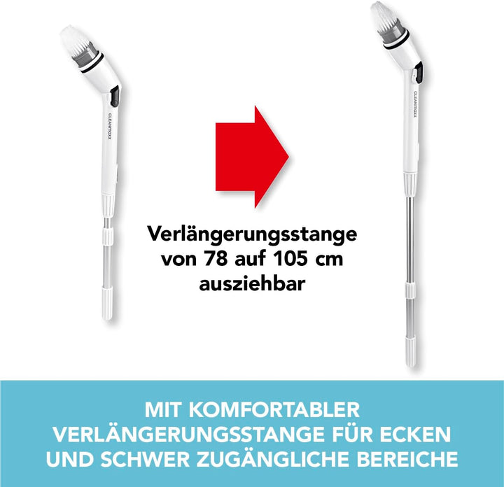 CLEANmaxx Elektrische Reinigungsbürste | Für alle Oberflächen - 7 Aufsätze & einstellbare Geschwindi