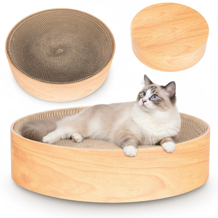 COIL Kratzpappe, Katzenbett, Katzenkratzbaum, Katzenliege, Umweltfreundliches Bett, MDF, Modern, kom