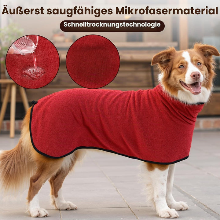 Bademantel für Hunde, Mikrofaser Hundebademantel für mittelgrosse und grosse Hunde, Badetuch, Hundeh