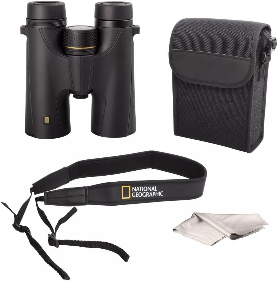 National Geographic Fernglas Explorer 8x42 wasserdicht, 8X Vergrösserung, BaK-4-Glas, Twist-up-Augen