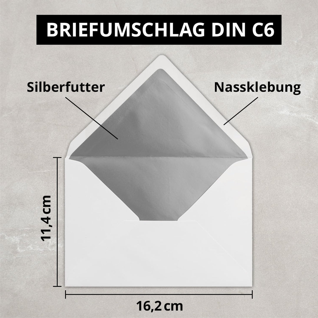 Kuverts Weiss - 100 Stück - Brief-Umschläge DIN C6-114 x 162 mm - 11,4 x 16,2 cm - Nassklebung - mat