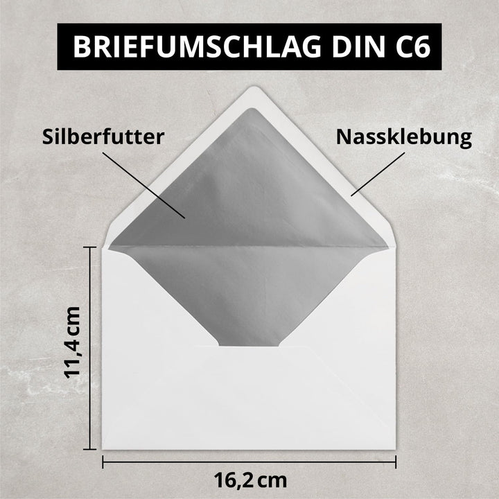 Kuverts Weiss - 100 Stück - Brief-Umschläge DIN C6-114 x 162 mm - 11,4 x 16,2 cm - Nassklebung - mat