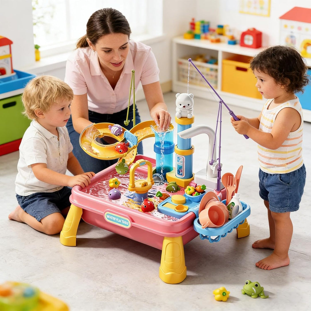 Sand- und Wassertisch für Kinder, sensorisches Spiel- und Aktivitätsspielzeug für den Sommerstrand,