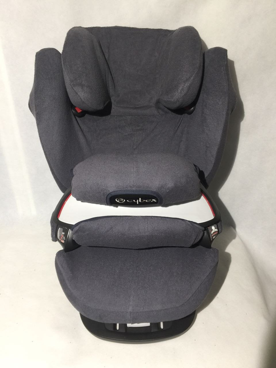 Sommerbezug Schonbezug für Cybex Pallas M und S + M- und S-Fix Frottee 100% Baumwolle dunkelgrau