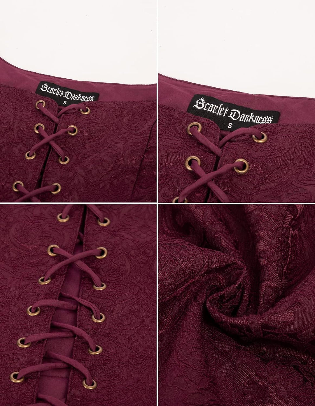 SCARLET DARKNESS Frauen Piraten Renaissance Weste Cosplay Kostüm Bauer Mieder Schnürung Weste M Jacq