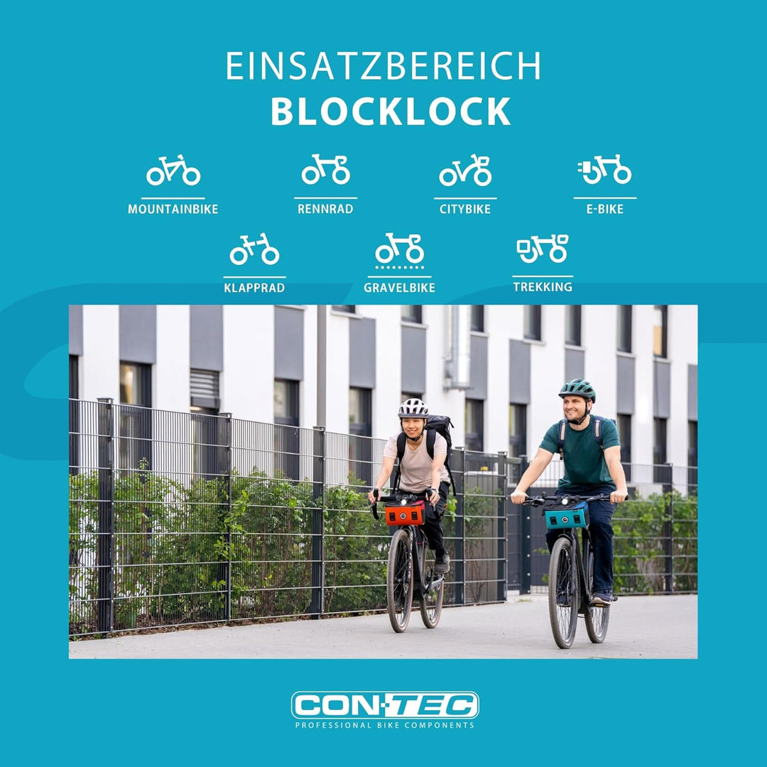 CONTEC Fahrrad-Faltschloss BlockLock, Länge 64 cm, Aus gehärtetem Stahl, Mit Halterung, Hochsicher,