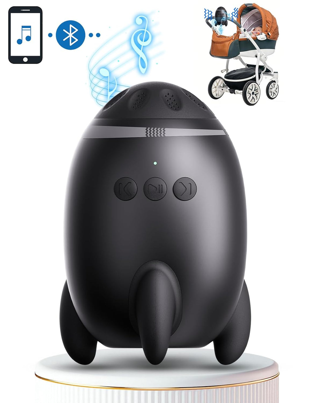 Kinderwagenschaukler, Wiederaufladbar Schlafhilfe für Baby mit 0-7000 U/min und Timer, kinderwagen S