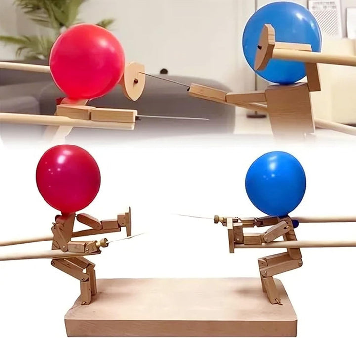 Hölzerne Fechtpuppen, Ballon-Bambus-Mann-Schlacht, Handgefertigter Ballonmann-Kampf mit 1 Beutel Luf