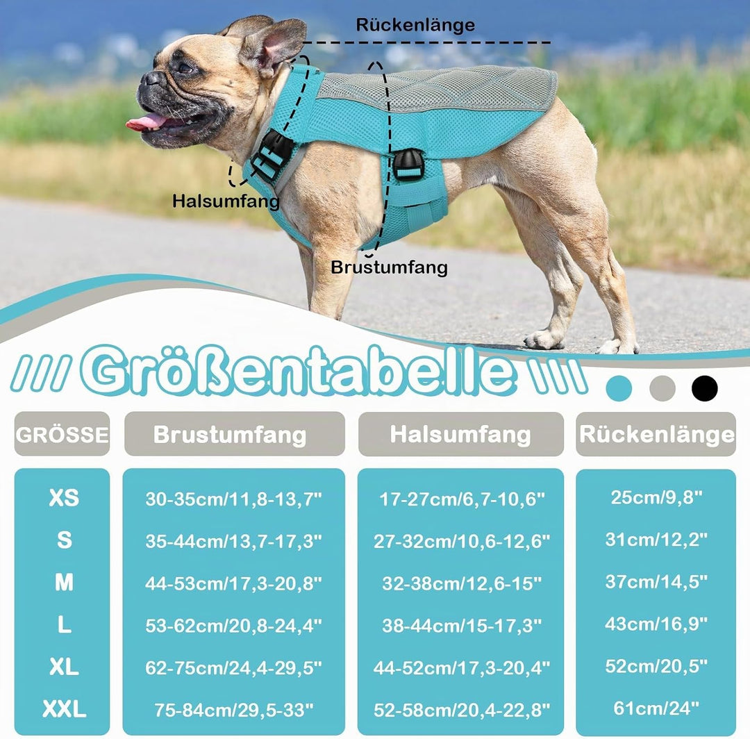 Kühlweste für Hunde, Kühlweste Hund mit D-Ringe Sommer Kühlmantel für Hunde Kühlgeschirr Atmungsakti